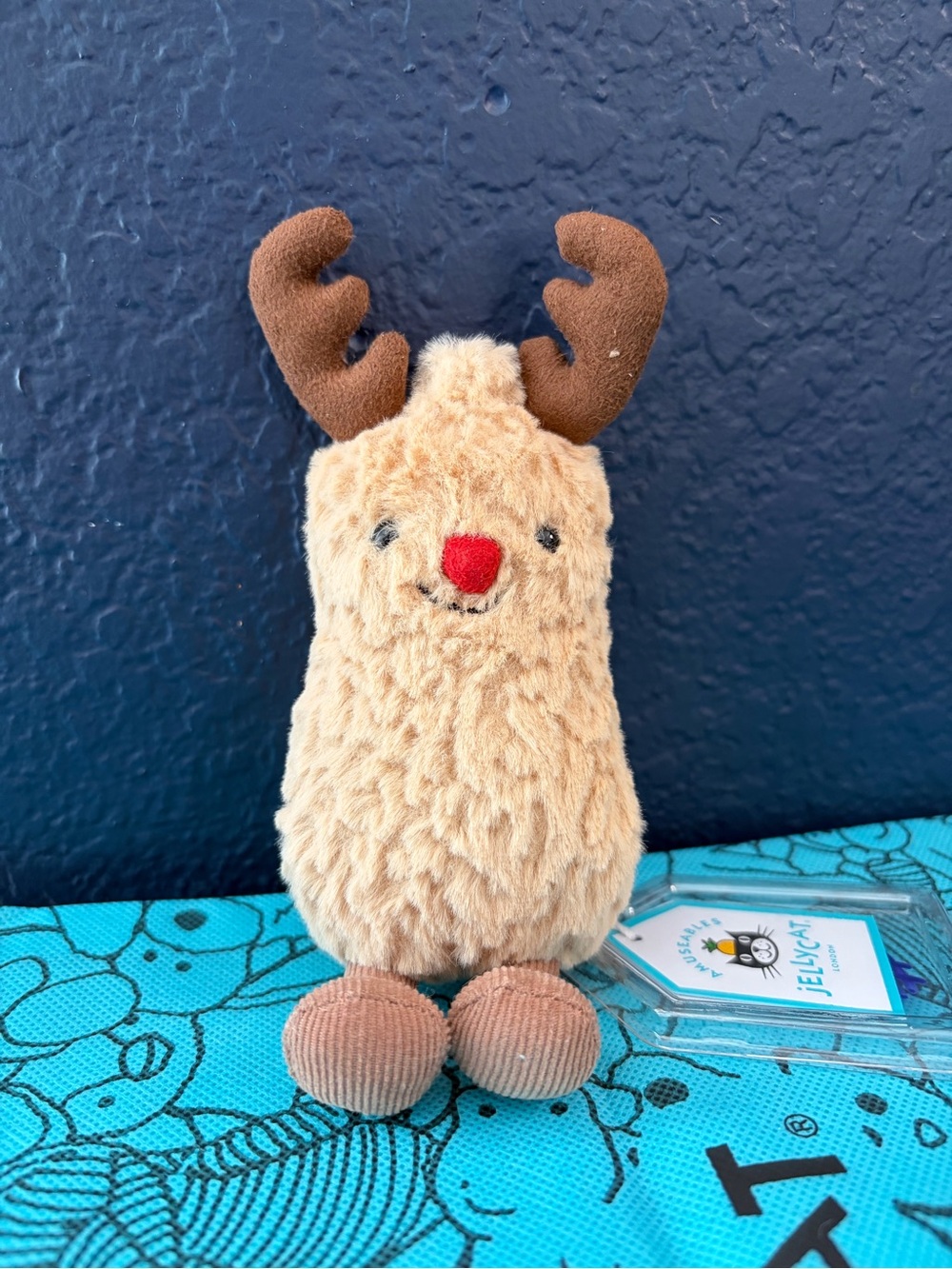 #012 Authentic Jellycat Small Amuseable Peanut Reindeer NWT - Retired & Rare